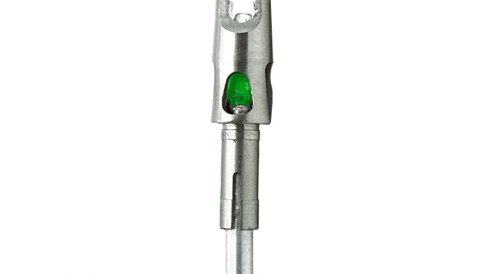 AX405 crossbow bolt with green lit nock